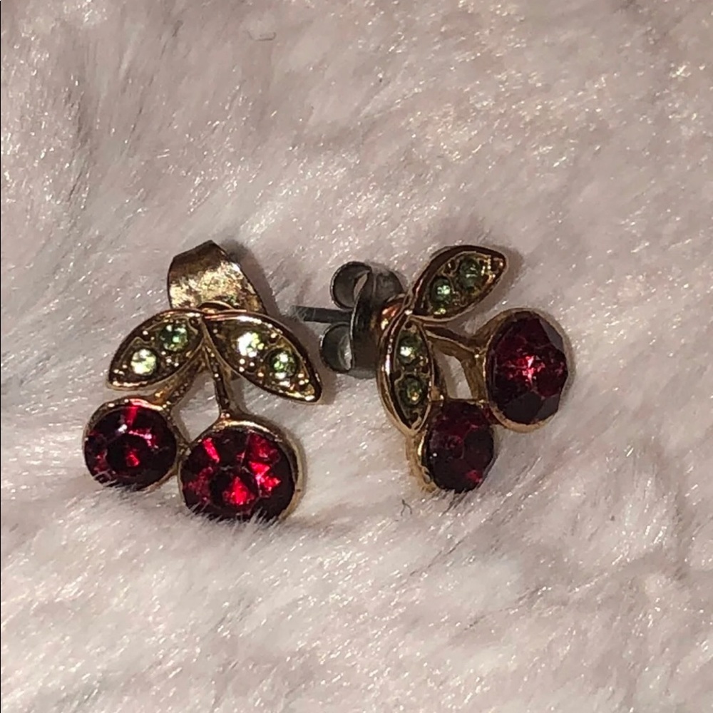 Gold Cherry Earrings